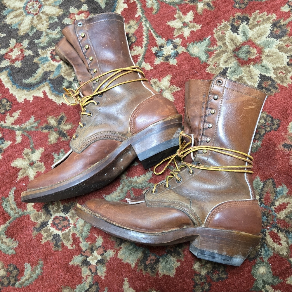Vintage Whites Boots Original Packer Boot Mens 6 D Womens 7.5 D Brown Leather